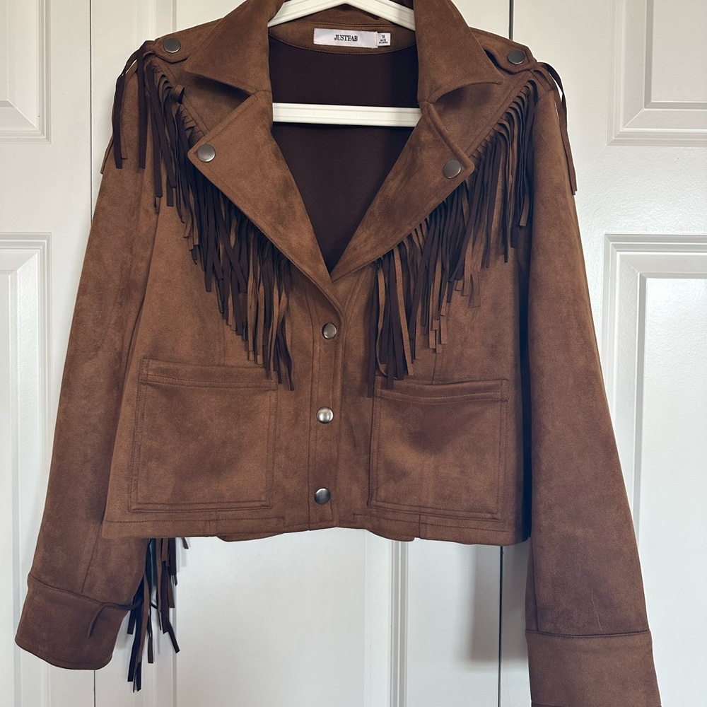 Brown fringe jacket